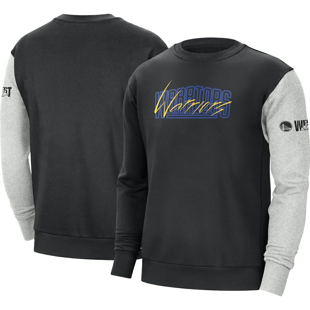 Golden State Warriors Courtside Versus Force & Flight Pullover Sweatshirt Black/Heather Gray - NBA