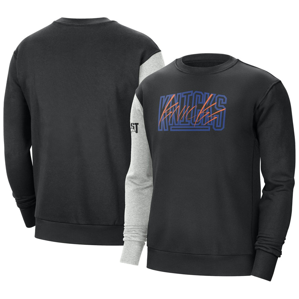 New York Knicks Courtside Versus Force & Flight Pullover Sweatshirt Black/Heather Gray - NBA