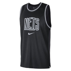 Brooklyn Nets Courtside Versus Force Split DNA Performance Mesh Tank Top Black/Anthracite - NBA
