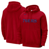 Philadelphia 76ers Courtside Versus Stitch Split Pullover Hoodie Red - NBA