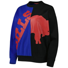 Buffalo Bills Women's Big Face Pullover Sweatshirt Royal/Black | Mitchell & Ness