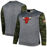Chicago Bulls Big & Tall Camo Stitched Sweatshirt Heather Charcoal - NBA