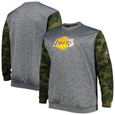 Los Angeles Lakers Big & Tall Camo Stitched Sweatshirt Heather Charcoal - NBA