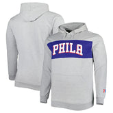 Philadelphia 76ers Big & Tall Wordmark Pullover Hoodie Heather Gray - NBA