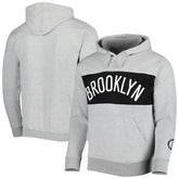 Brooklyn Nets Wordmark French Terry Pullover Hoodie Heather Gray - NBA