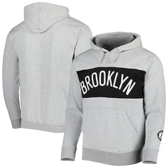 Brooklyn Nets Wordmark French Terry Pullover Hoodie Heather Gray - NBA