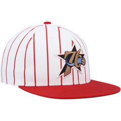 Philadelphia 76ers Hardwood Classics Pinstripe Snapback Hat White - NBA