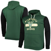 Milwaukee Bucks Big & Tall Bold Attack Pullover Hoodie Hunter Green/Black - NBA