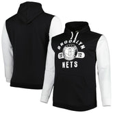Brooklyn Nets Big & Tall Bold Attack Pullover Hoodie Black/White - NBA