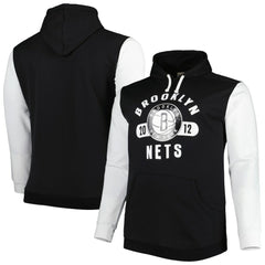 Brooklyn Nets Big & Tall Bold Attack Pullover Hoodie Black/White - NBA