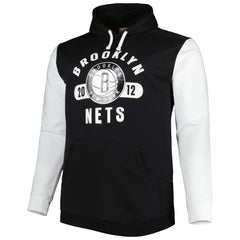 Brooklyn Nets Big & Tall Bold Attack Pullover Hoodie Black/White - NBA