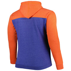 New York Knicks Big & Tall Down and Distance Full-Zip Hoodie Heathered Blue/Heathered Orange - NBA