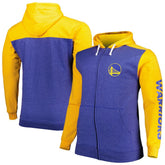 Golden State Warriors Big & Tall Down and Distance Full-Zip Hoodie Royal/Gold - NBA