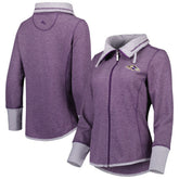 Baltimore Ravens Women's Sport Sun Fade Full-Zip Sweatshirt Heathered Purple | Tommy Bahama