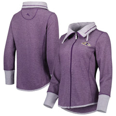 Baltimore Ravens Women's Sport Sun Fade Full-Zip Sweatshirt Heathered Purple | Tommy Bahama
