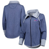 Buffalo Bills Women's Sport Sun Fade Full-Zip Sweatshirt Heathered Royal | Tommy Bahama
