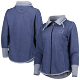 Dallas Cowboys Women's Sport Sun Fade Full-Zip Sweatshirt Heathered Navy | Tommy Bahama