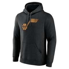 Utah Jazz Hardwood Logo Pullover Hoodie Black - NBA
