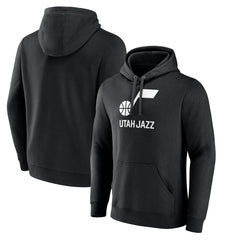 Utah Jazz Wordmark Team Logo Pullover Hoodie Black - NBA