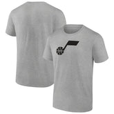 Utah Jazz Solid Primary Logo T-Shirt Heathered Gray - NBA