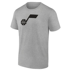 Utah Jazz Solid Primary Logo T-Shirt Heathered Gray - NBA