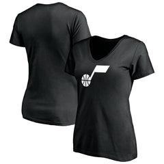 Utah Jazz Women's Primary Team Logo V-Neck T-Shirt Black - NBA