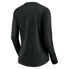 Utah Jazz Women's Primary Logo Team Long Sleeve V-Neck T-Shirt Black - NBA