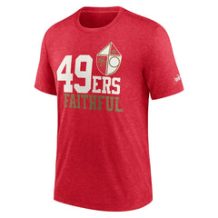 San Francisco 49ers Local Tri-Blend T-Shirt Heather Scarlet | Nike for Sale