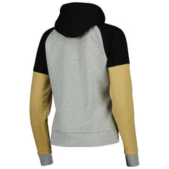 New Orleans Saints Antigua Women's Lightweight Jackpot Raglan Half-Zip Pullover Hoodie Heather Gray | NFL
