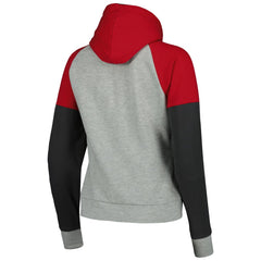 Tampa Bay Buccaneers Antigua Women's Lightweight Jackpot Raglan Half-Zip Pullover Hoodie Heather Gray | NFL