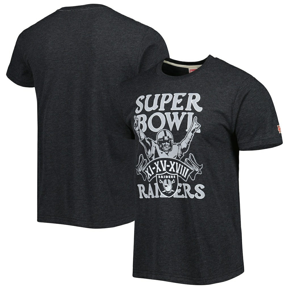 Las Vegas Raiders Homage Super Bowl Classics Tri-Blend T-Shirt Charcoal | NFL