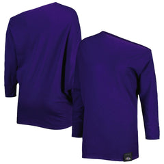Baltimore Ravens KIYA TOMLIN Women's Twisted Tri-Blend Asymmetrical 3/4-Dolman Sleeve Sweatshirt Purple | NFL
