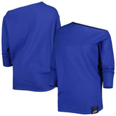 Buffalo Bills KIYA TOMLIN Women's Twisted Tri-Blend Asymmetrical 3/4-Dolman Sleeve Sweatshirt Royal | NFL