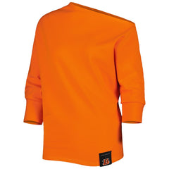 Cincinnati Bengals KIYA TOMLIN Women's Twisted Tri-Blend Asymmetrical 3/4-Dolman Sleeve Sweatshirt Orange | NFL