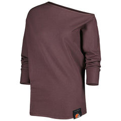 Cleveland Browns KIYA TOMLIN Women's Twisted Tri-Blend Asymmetrical 3/4-Dolman Sleeve Sweatshirt Brown | NFL