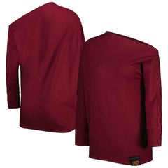 Washington Commanders KIYA TOMLIN Women's Twisted Tri-Blend Asymmetrical 3/4-Dolman Sleeve Sweatshirt Burgundy | NFL