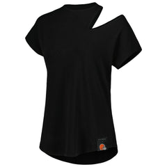 Cleveland Browns KIYA TOMLIN Women's Cut Out Tri-Blend Shirt Black | NFL