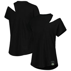 Green Bay Packers KIYA TOMLIN Women's Cut Out Tri-Blend Shirt Black | NFL