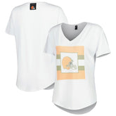 Cleveland Browns KIYA TOMLIN Women's Tri-Blend V-Neck T-Shirt White | NFL