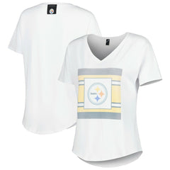 Pittsburgh Steelers KIYA TOMLIN Women's Tri-Blend V-Neck T-Shirt White | NFL