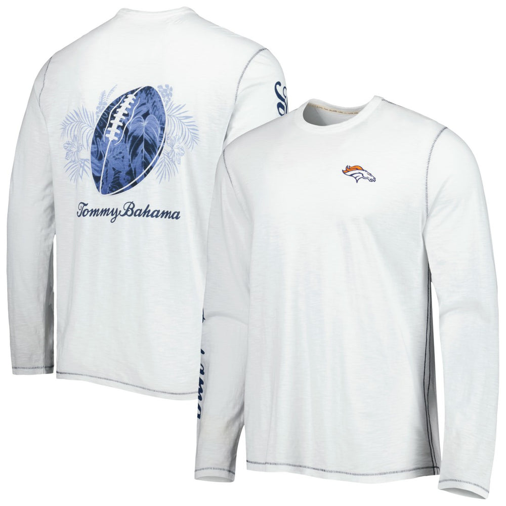 Denver Broncos Laces Out Billboard Long Sleeve T-Shirt White | Tommy Bahama