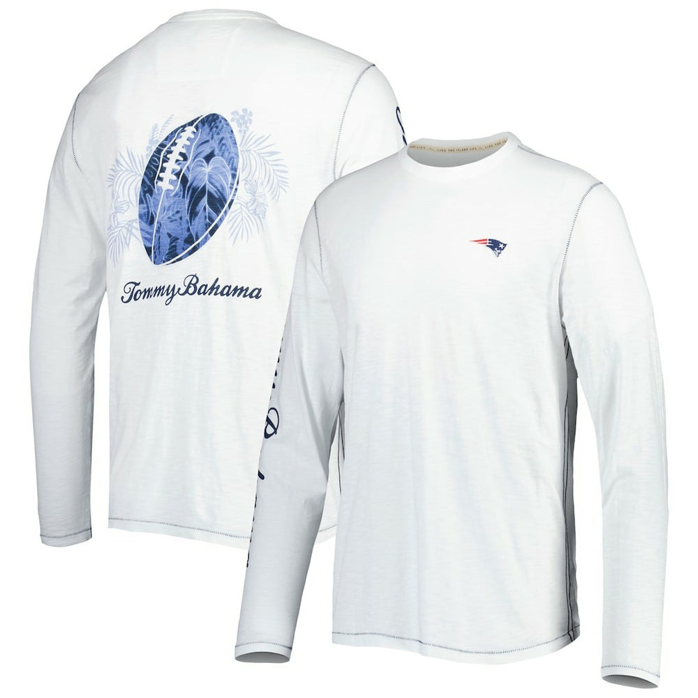 New England Patriots Laces Out Billboard Long Sleeve T-Shirt White | Tommy Bahama