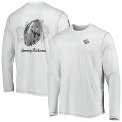 New Orleans Saints Laces Out Billboard Long Sleeve T-Shirt White | Tommy Bahama