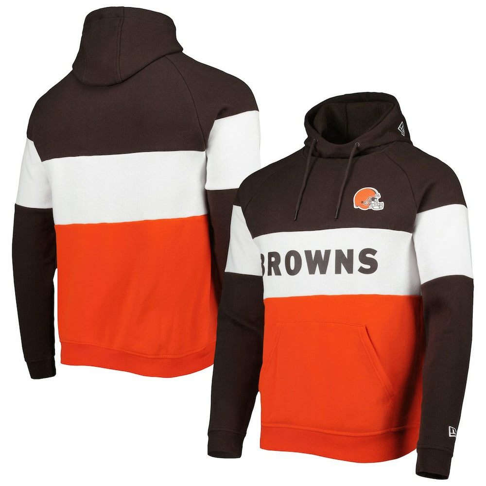 Cleveland Browns New Era Colorblock Current Pullover Hoodie Orange | NFL