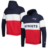 New England Patriots New Era Colorblock Current Pullover Hoodie Red | NFL