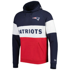 New England Patriots New Era Colorblock Current Pullover Hoodie Red | NFL