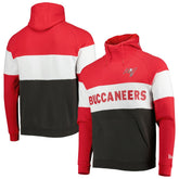 Tampa Bay Buccaneers New Era Colorblock Current Pullover Hoodie Heather Charcoal/Red | NFL
