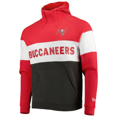 Tampa Bay Buccaneers New Era Colorblock Current Pullover Hoodie Heather Charcoal/Red | NFL
