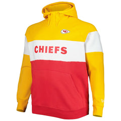 Kansas City Chiefs New Era Big & Tall Current Team Colorblock Fleece Raglan Pullover Hoodie Gold/Red | NFL