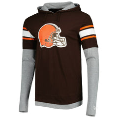 Cleveland Browns New Era Long Sleeve Hoodie T-Shirt Brown | NFL